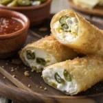 Crunchy egg roll-wrapped goat cheese and jalapeño bites served with dipping sauce.